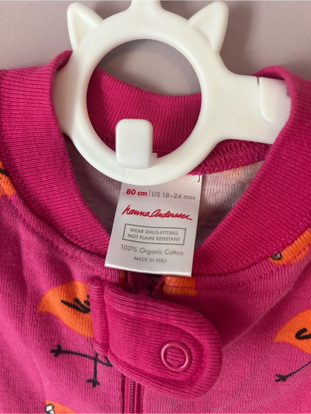 Hanna Andersson pink Flamingo short sleeve bodysuit pajamas - Picture 3 of 3